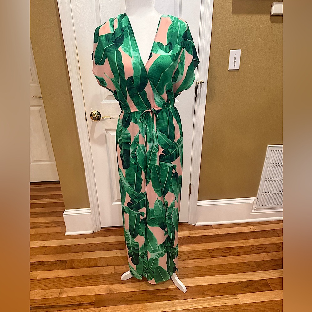 Buddy Love Green Leaf Print Dress